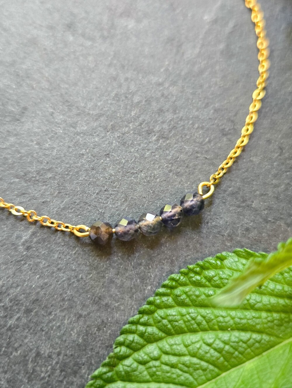 NWT Iolite 24k Gold-Plated Dainty Necklace